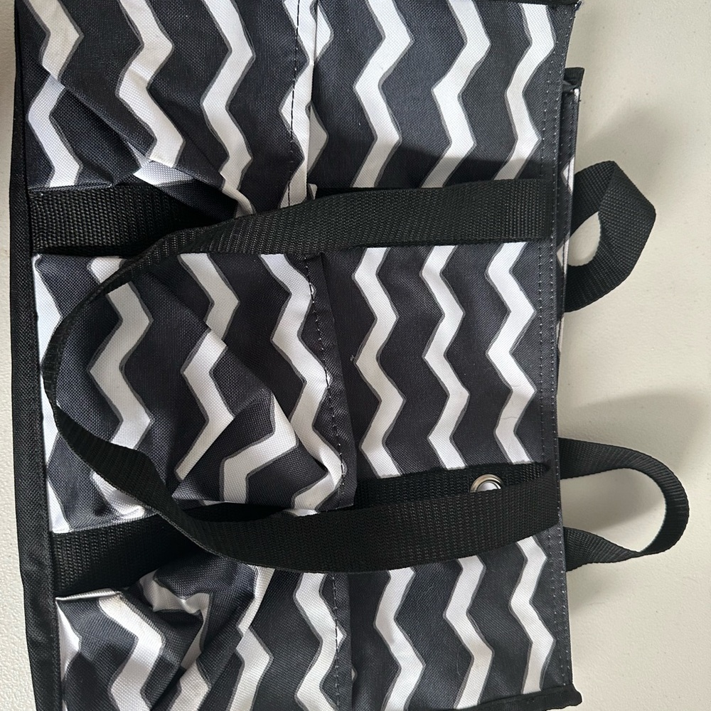Thirty One Black and White Chevron Tote Bag